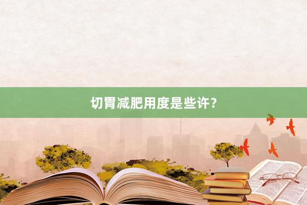 切胃减肥用度是些许?